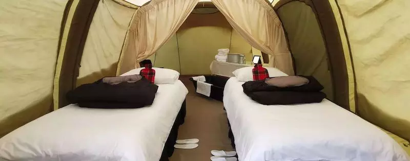 One of Team Kilimanjaro's VIP bedrooms on Mount Kilimanjaro