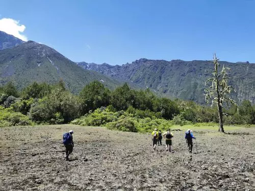 Approaching Mount Meru's Ash Cone