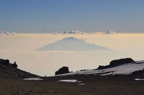 Looking across to Mount Meru from Kilimanjaro's Crater