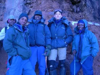 The Western Breach Accident Survey Team at 5,200m in 2006.