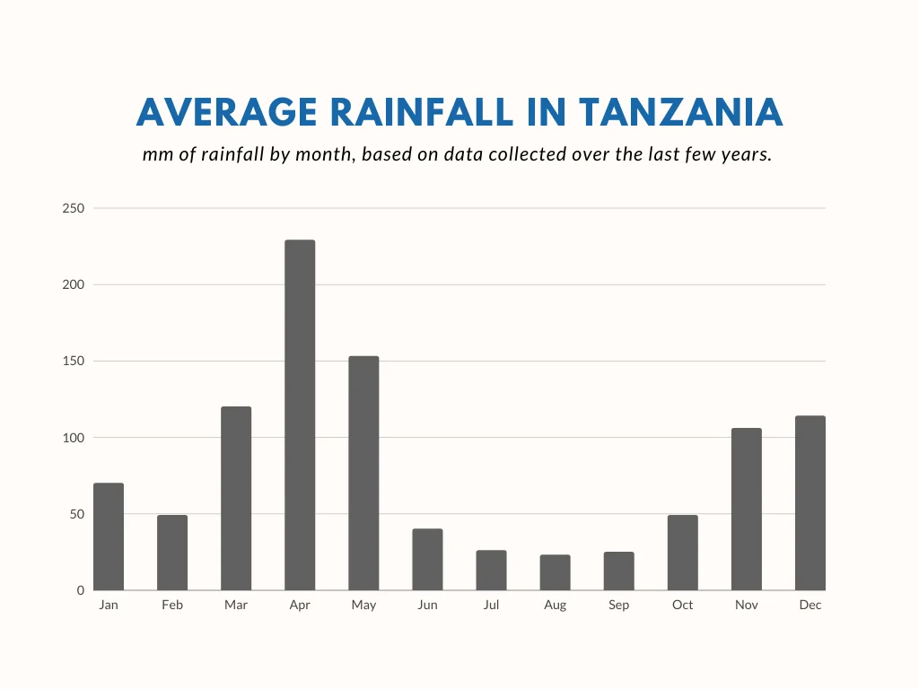 Rainfall in Tanzania by month