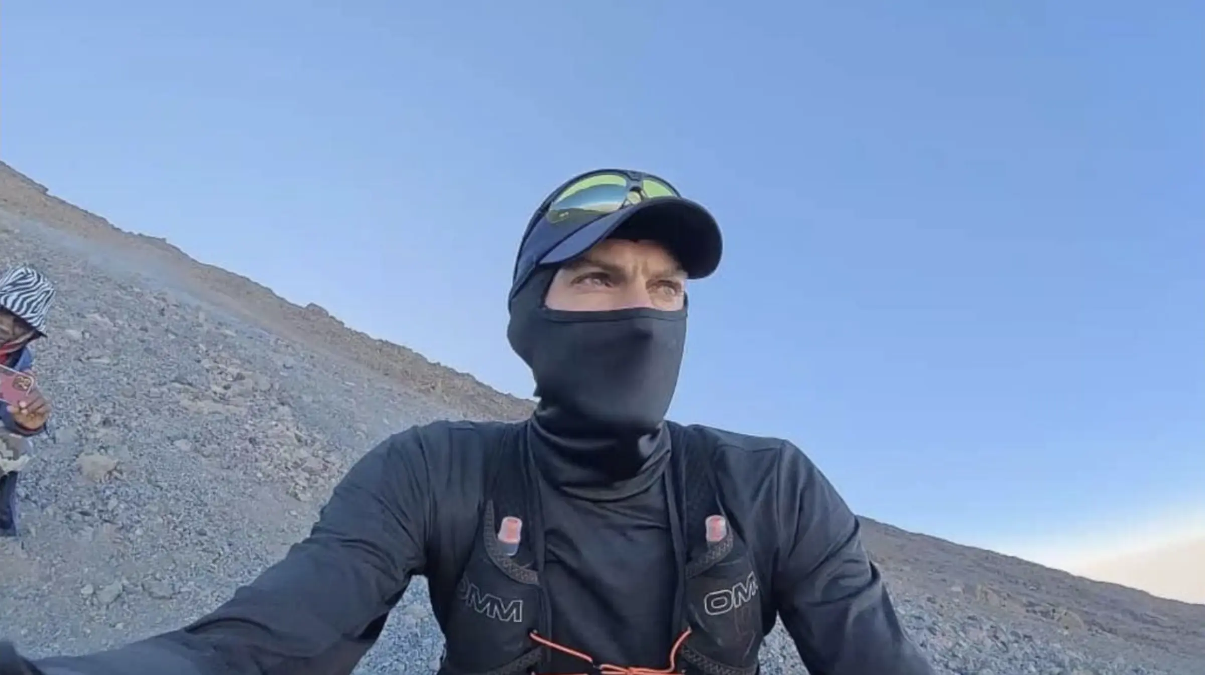 John Rees-Evans on Kilimanjaro during the 777 Summit record attempt, 7 July 2026